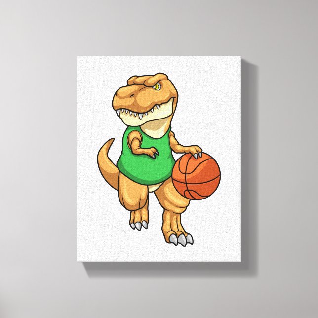 Toile Dinosaure dans Sports avec basket-ball (Recto)