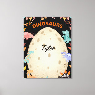 Toile Dinosaures d'aquarelle adorable avec gros Oeuf Din