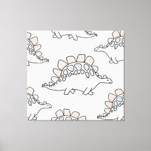 Toile Dinosaures de Doodle : Amusant Dessiné À La Main.