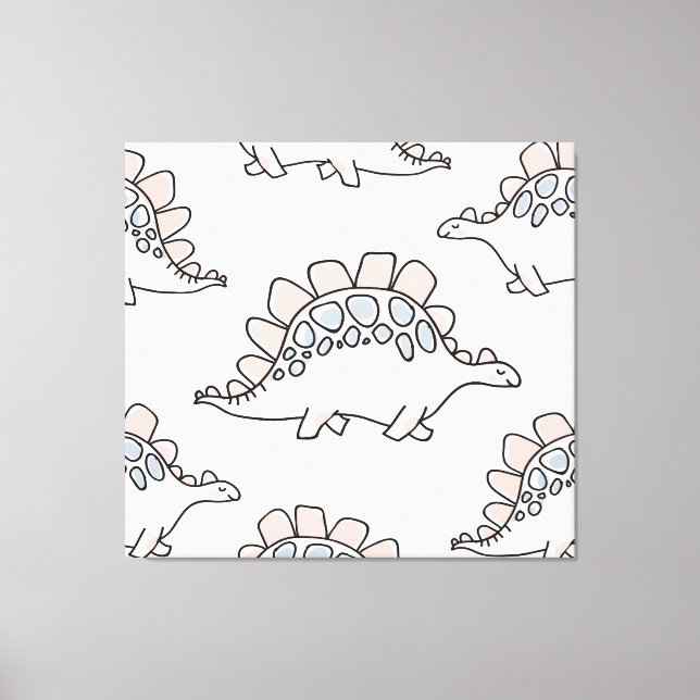 Toile Dinosaures de Doodle : Amusant Dessiné À La Main. (Recto)