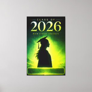 Toile Diplômé personnalisé de la promotion 2026 Nom Art