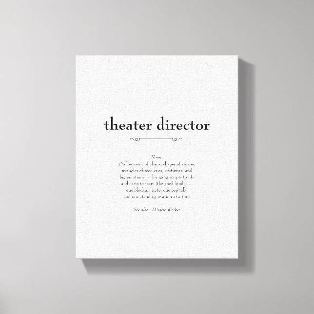 Toile Directeur de théâtre Définition Merci Cadeau (Recto)