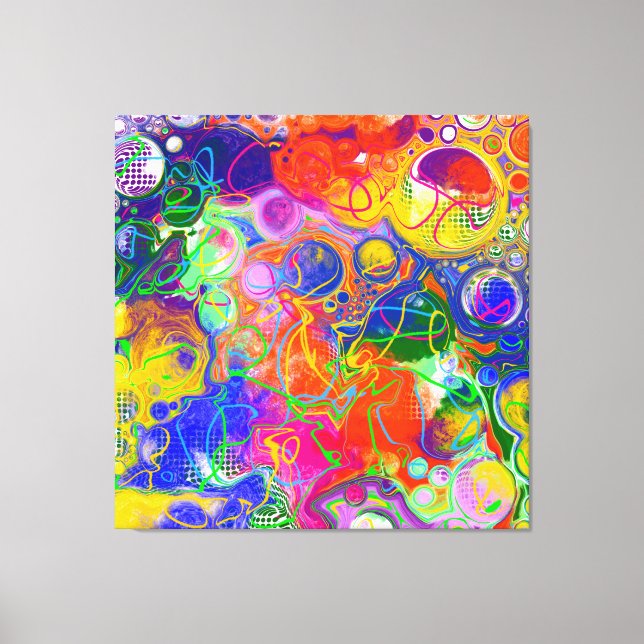 Toile Disco Ball Electricity Fluid Art (Recto)