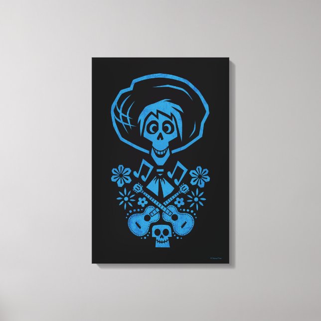 Toile Disney Pixar Coco | Hector | Silhouette de guitare (Recto)