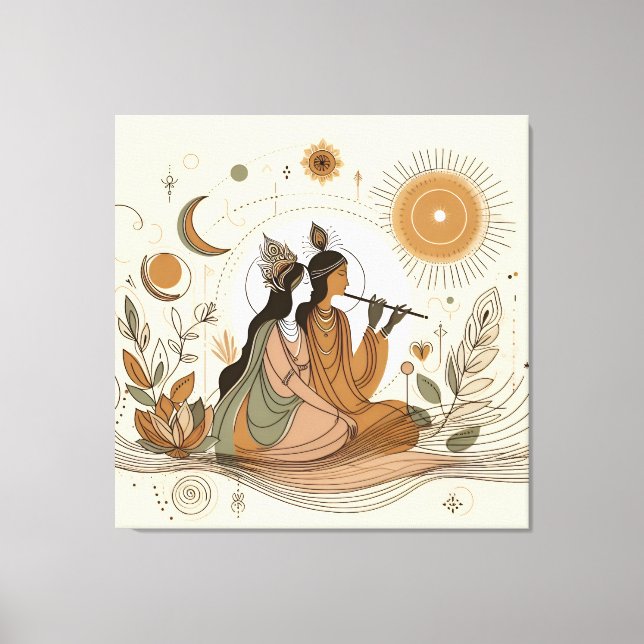 Toile Divine & Belle Radha Krishna Canvas Art Mur (Recto)