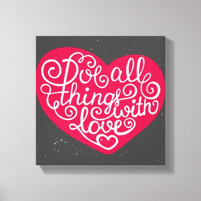 Toile Do All Things With Love Red (Recto)