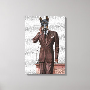 Toile Doberman sur téléphone