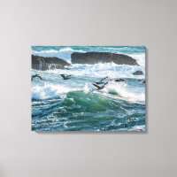 Toile d'Ocean Waves, Rocks et Sea Birds Imprimer
