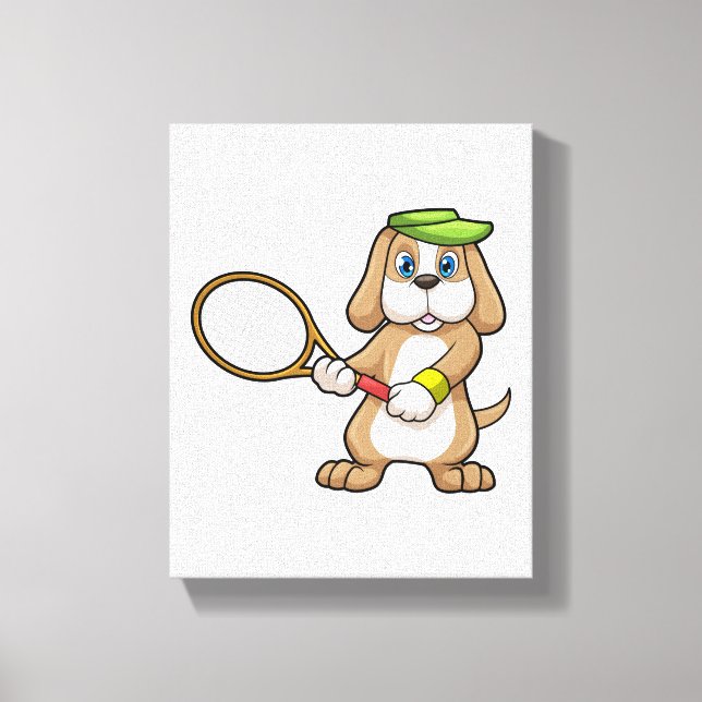 Toile Dog at Tennis with Tennis racket & Cap (Recto)