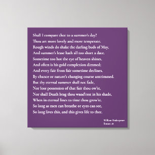 Toile Dois-je te comparer à un jour d'été ? sonnet 18