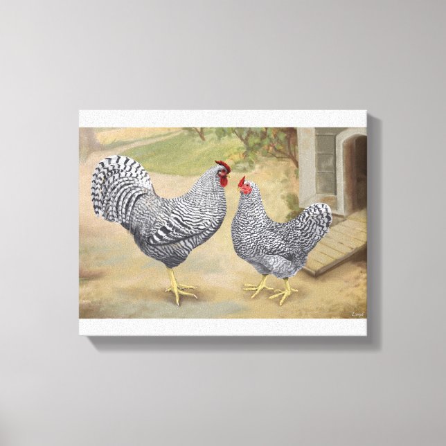 Toile Dominique Rooster et Hen (Recto)