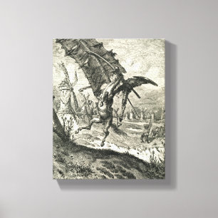 Toile Don don Quichotte et les moulins à vent