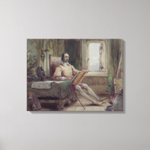 Toile Don Quichotte dans son étude