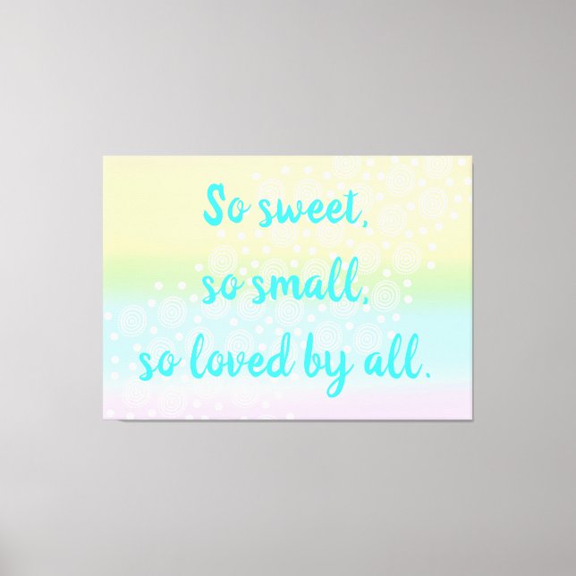 Toile Donc Doux, Si Petit Arc En Ciel Bébé Mur Art (Recto)