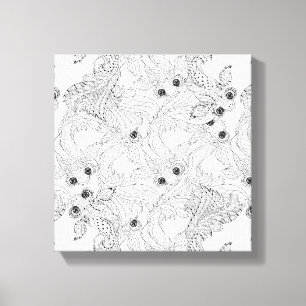 Toile Doodle chinois de poisson 6