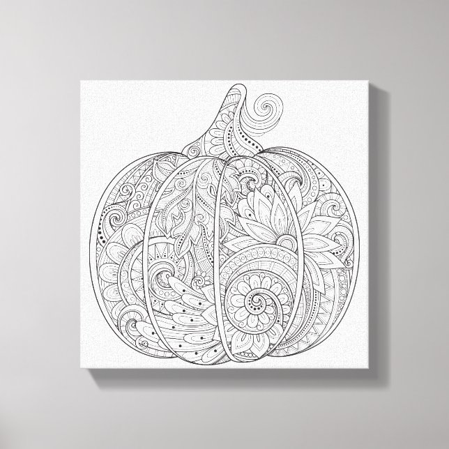 Toile Doodle Citrouille décoratif 6 (Recto)