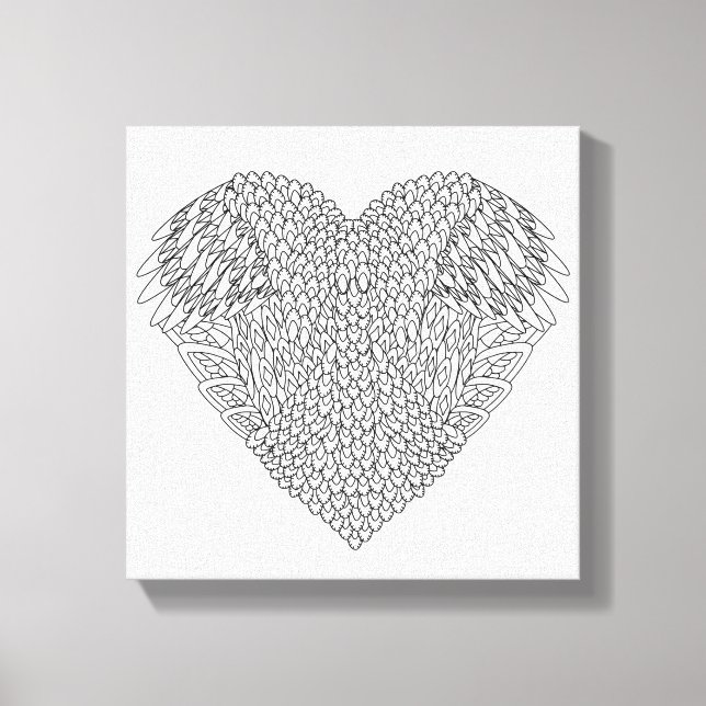 Toile Doodle de coeur ailé 6 (Recto)