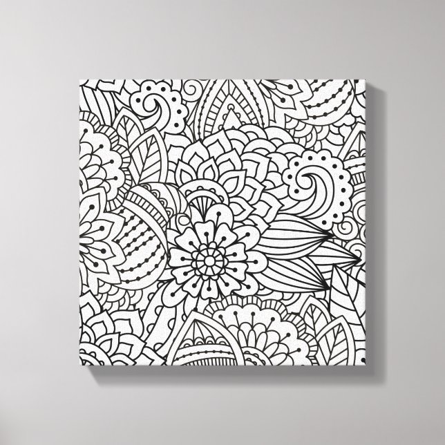 Toile Doodle de conception de fleurs 6 (Recto)