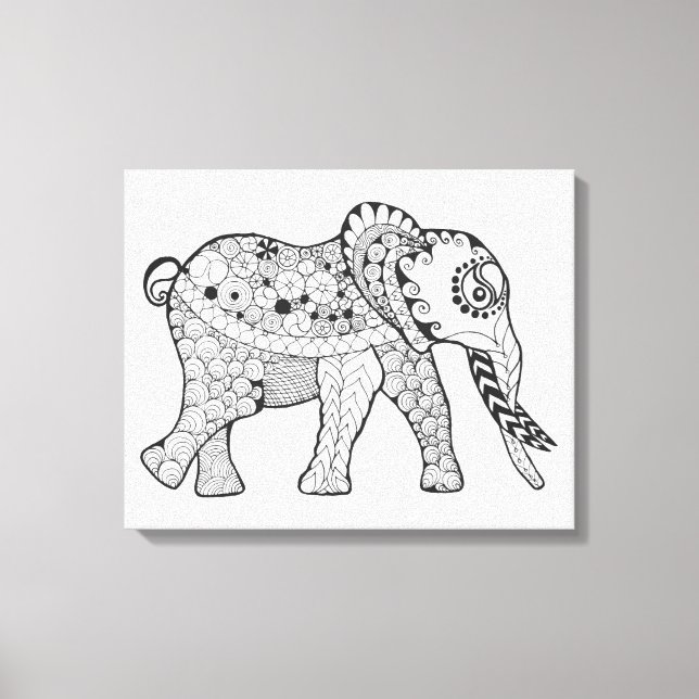 Toile Doodle éléphant 6 (Recto)