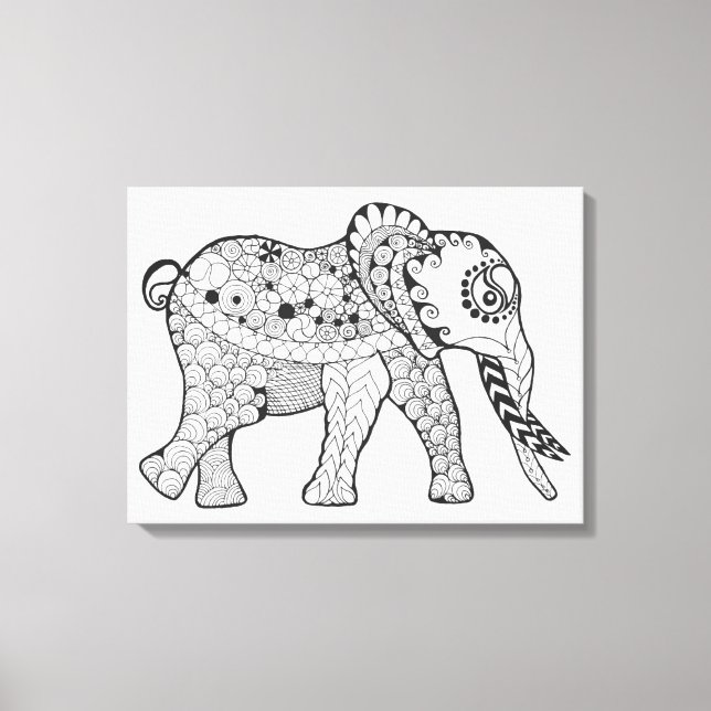 Toile Doodle éléphant 6 (Recto)