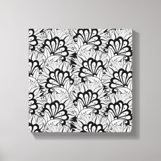 Toile Doodle Motif de fleurs 6 (Recto)