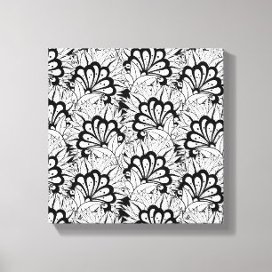 Toile Doodle Motif de fleurs 6