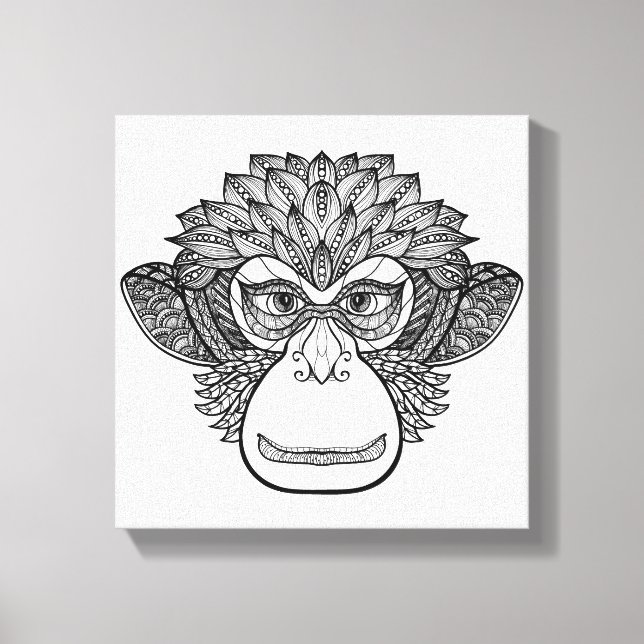 Toile Doodle singe face 6 (Recto)