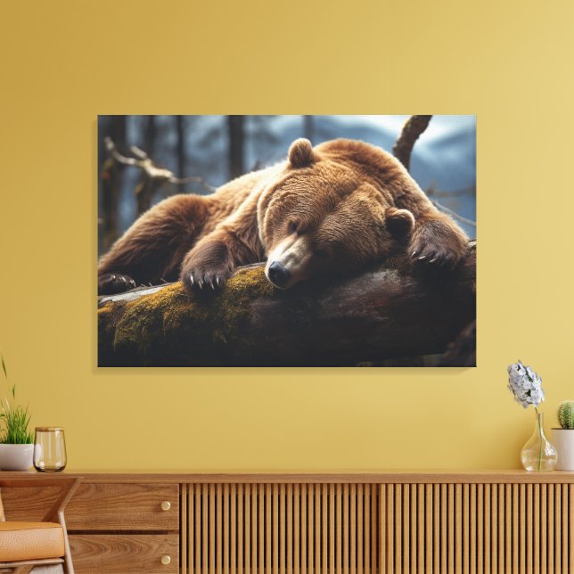 TOILE DORMIR GRIZZLY BEAR STRECTHE CANVAS IMPRIMER (Insitu(Salon))