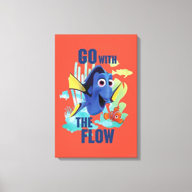 Toile Dory & Nemo | Aller avec le graphique de l'aquarel (Recto)