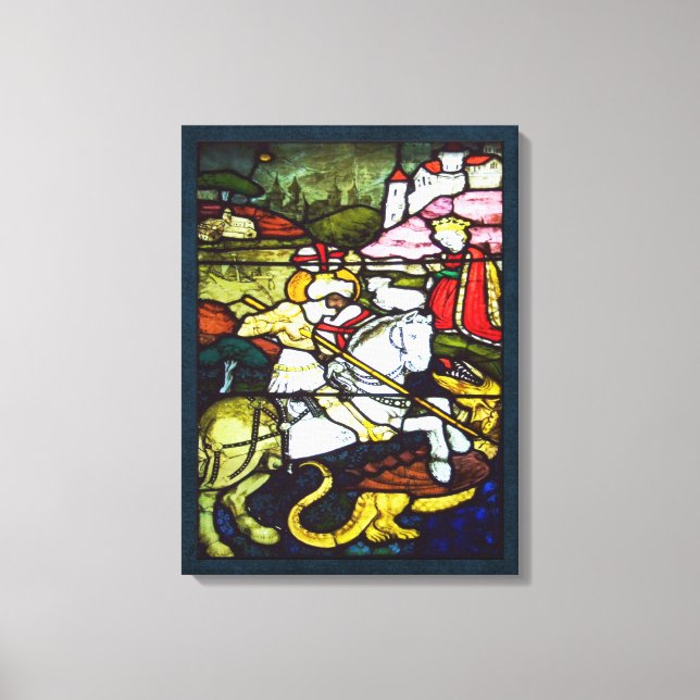Toile Double en verre de dragon et St. George (Recto)