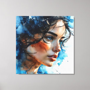 Toile Double exposition art femme