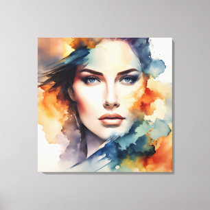 Toile Double exposition art femme
