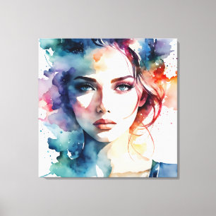 Toile Double exposition art femme