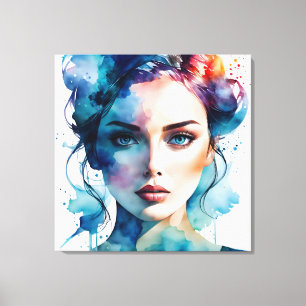 Toile Double exposition art femme