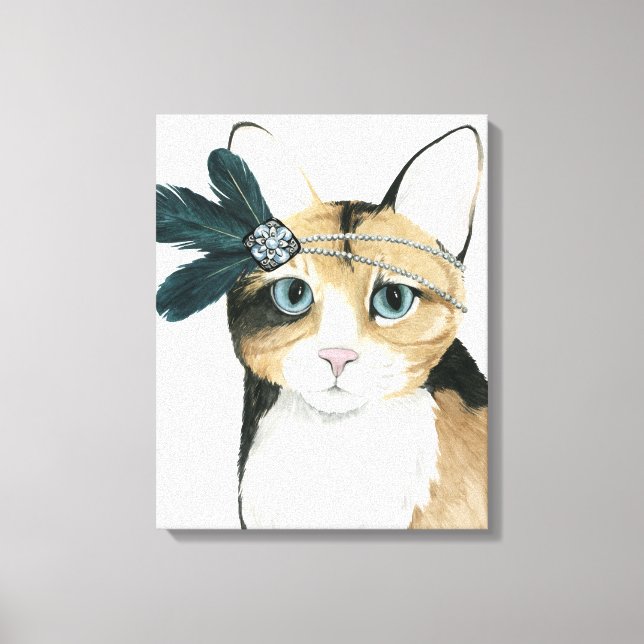 Toile Downton Cat | Bejeweled With Feathers (Recto)