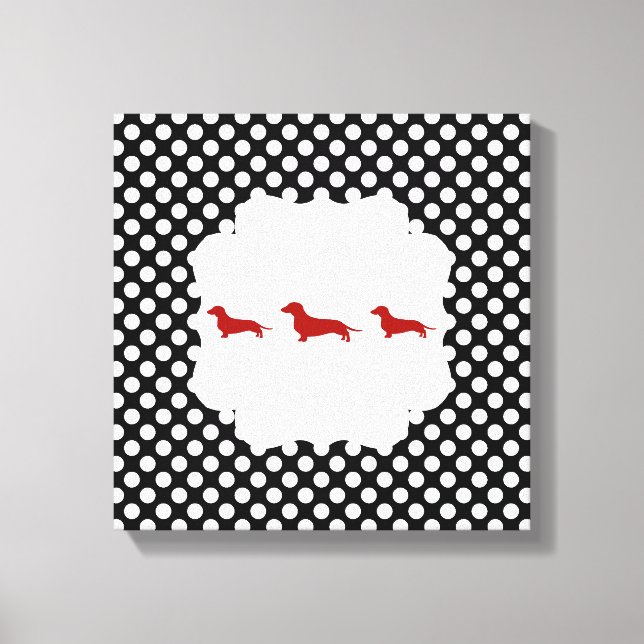 Toile Doxie de point Polka noir/blanc (Recto)