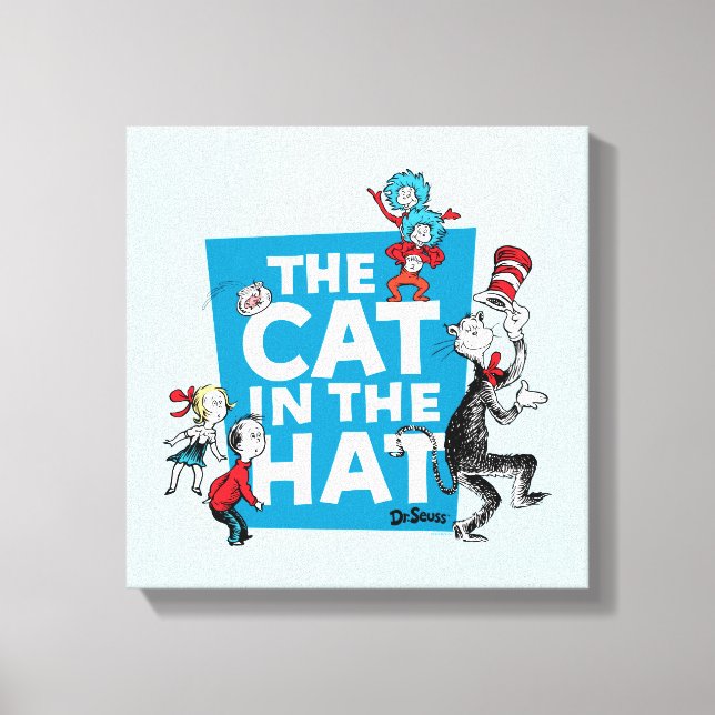 Toile Dr Seuss | Chat dans le logo du Casquette - Caract (Recto)