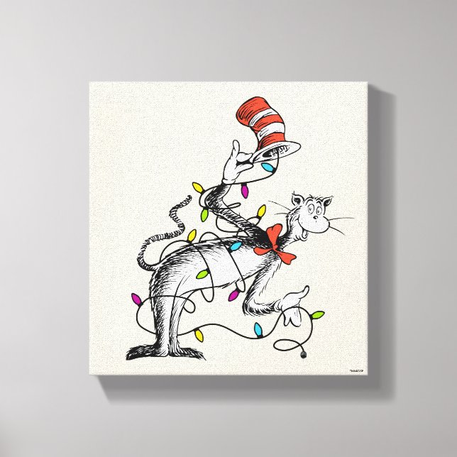 Toile Dr Seuss | Chat malicieux dans le Casquette (Recto)