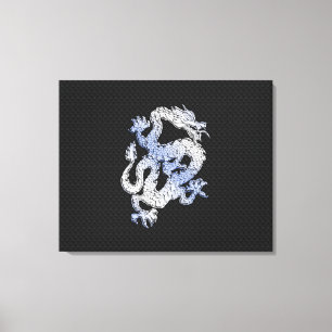 Toile Dragon de style Chrome sur la peau de serpent noir