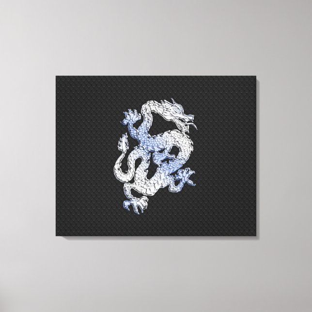 Toile Dragon de style Chrome sur la peau de serpent noir (Recto)