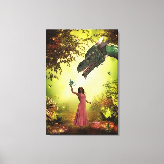 Toile Dragon et fille (Recto)