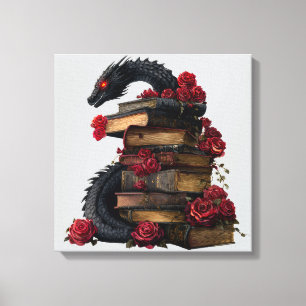 Toile Dragon gothique Antique Livres & Tomes Crimson Ros