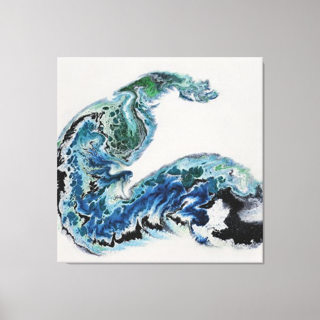 Toile “Dragon in the Waves – Abstract Ocean Energy Canva (Recto)