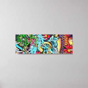Toile Dragon Koi