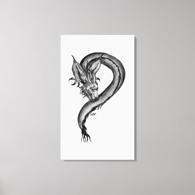 Toile Dragon noir et blanc (Recto)