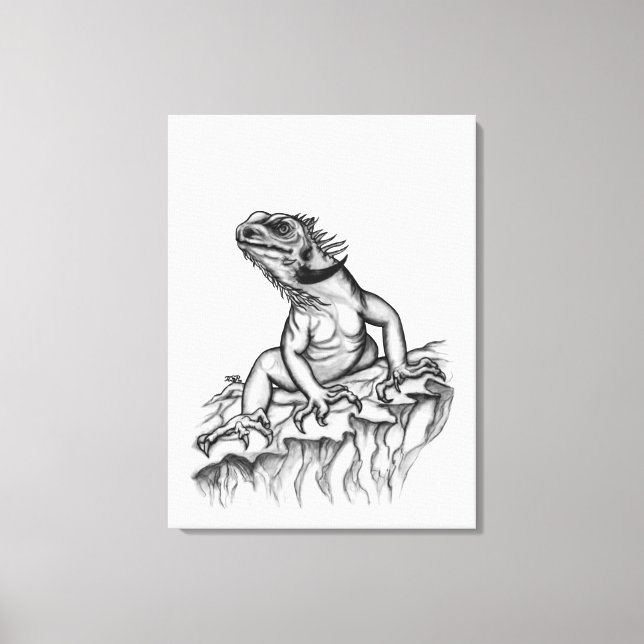 Toile Dragon sur le rocher (Recto)