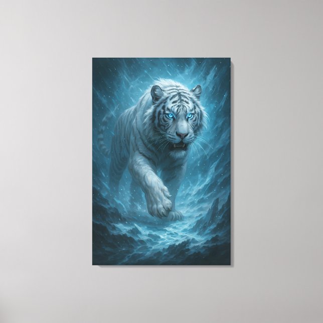 Toile Dragon vs White Tiger – Mystical Fantasy Wall Art  (Recto)
