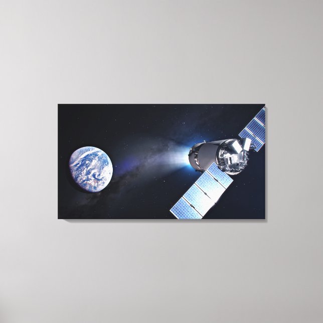 Toile Dragon Xl Spacecraft Avec Planète Terre À Distance (Recto)