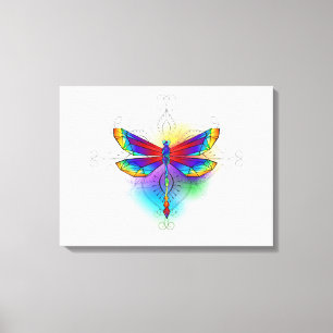 Toile Dragonfly en arc-en-ciel
