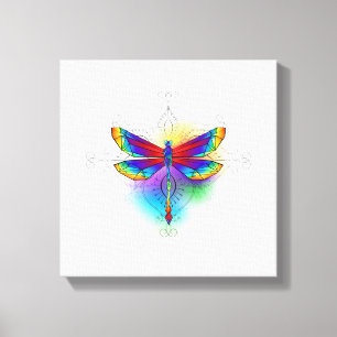 Toile Dragonfly en arc-en-ciel